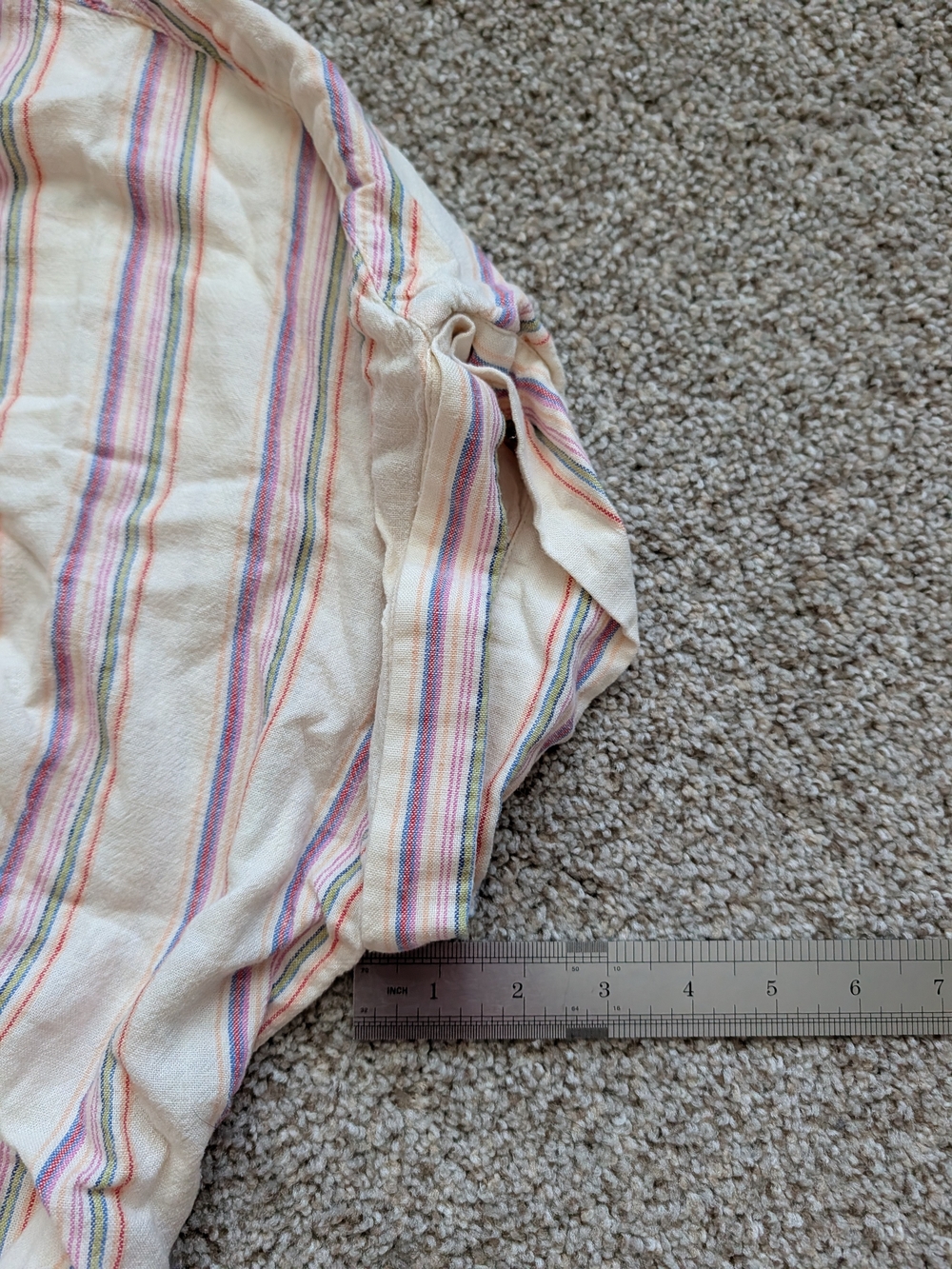 unTuckit for Her Womens Yellow Pink Striped Issa Linen Blend Tie Shirt Size 14 - Picture 9 of 9
